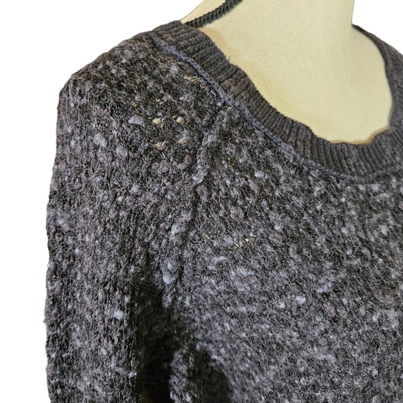 Free People Dark Gray Fleck Knit Long Sleeve Sweater, Large - Picture 4 of 13